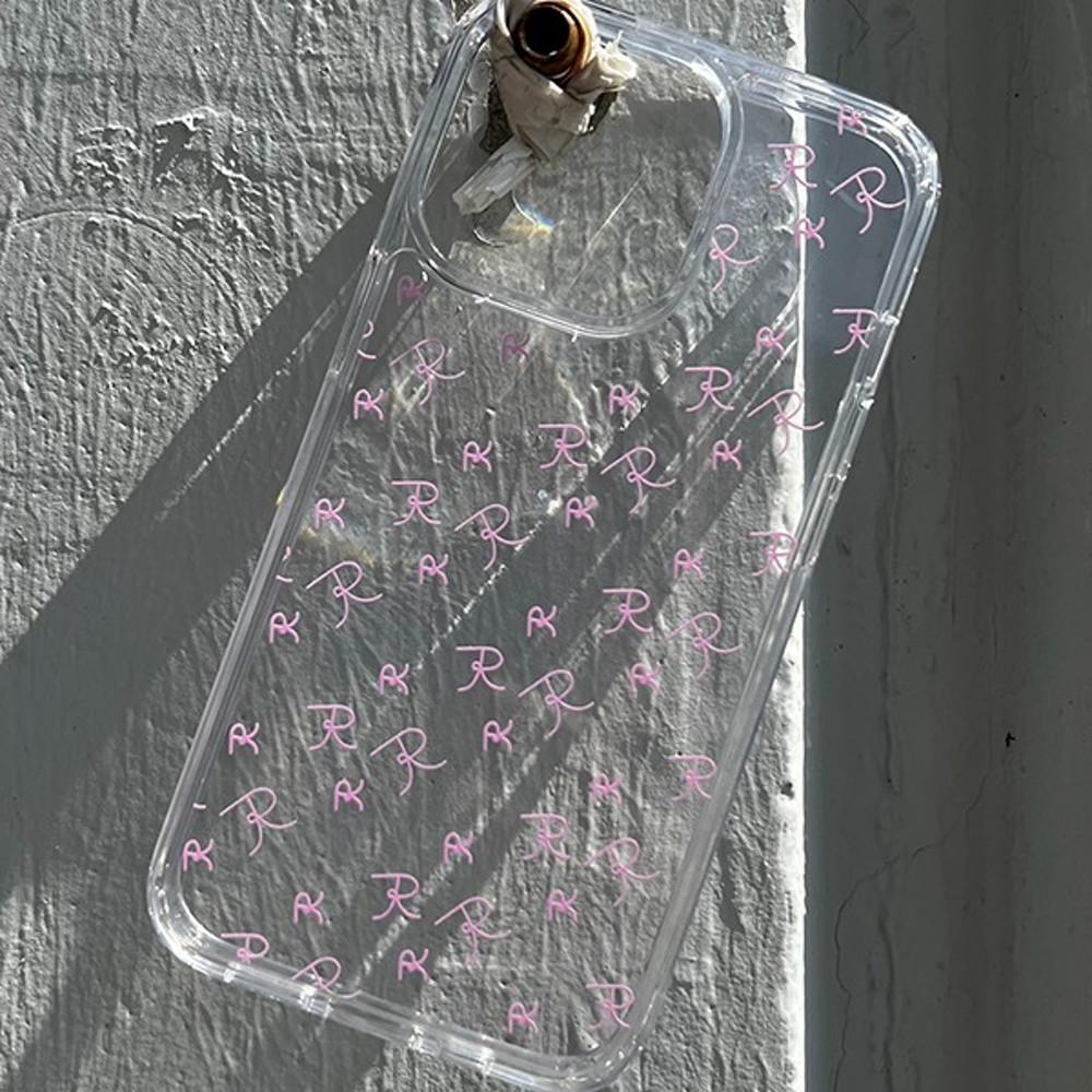 파인더래빗 FR 리본 패턴 투명젤하드 케이스