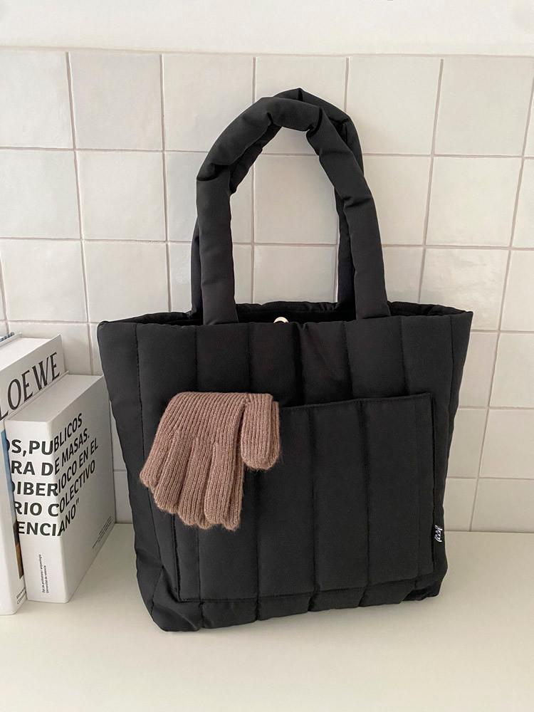 가벼운 스퀘어 빅 텀블러 패딩 숄더백 보부상가방 2col