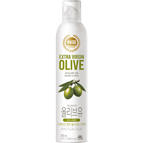 해표 엑스트라버진 오일스프레이 압착올리브유 250ml, 250ml, 1개 - 포도씨유 | 쿠팡