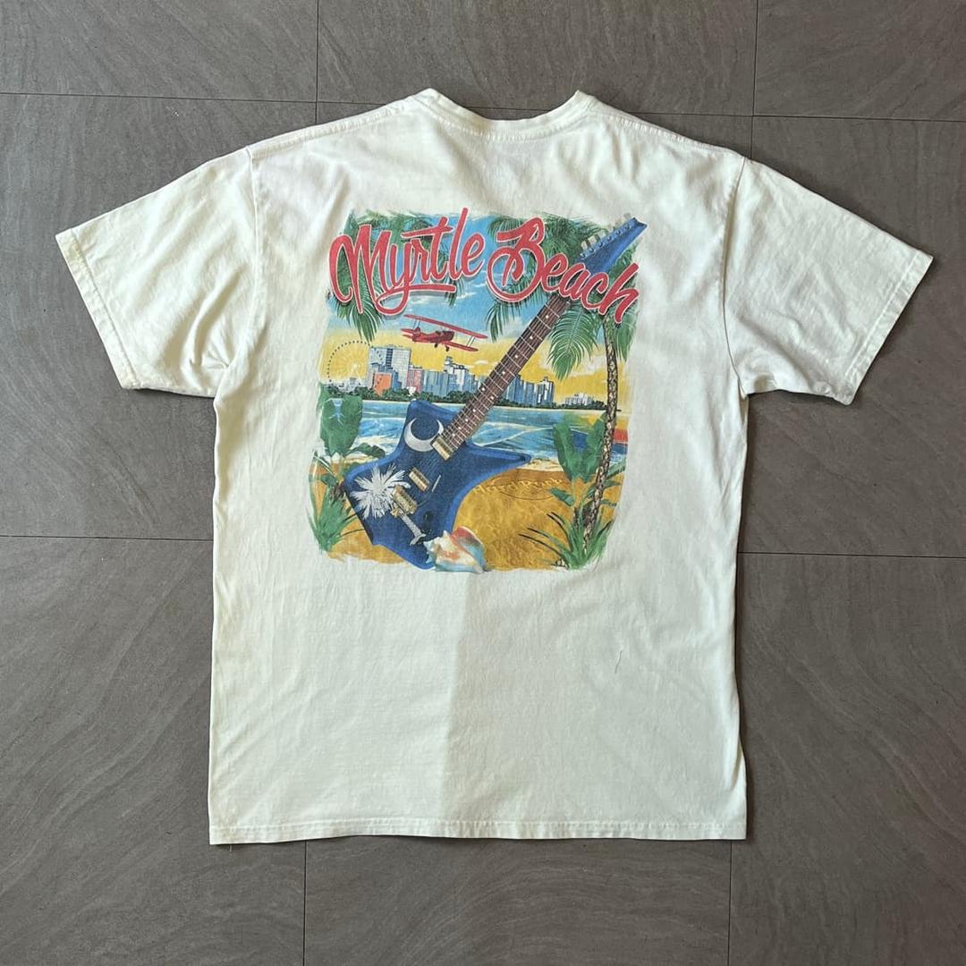 하드락 정품 카페 머틀비치 라이트 옐로우 프린팅 티셔츠 | 후루츠패밀리