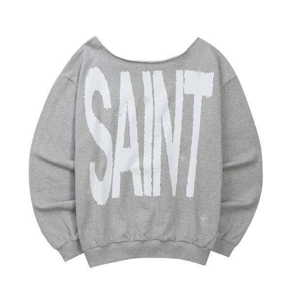 Needlework Point one shoulder sweatshirt (Melange)