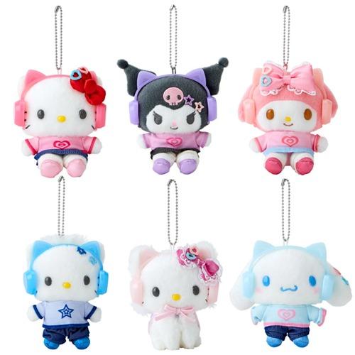 산리오 우리의 헤이세이 팝 디자인 마스코트 홀더-헬로키티/마이멜로디/시나모롤/쿠로미/챠미키티/디어다니엘