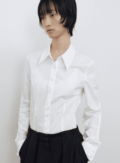 PIN-TUCK SHIRT_WHITE