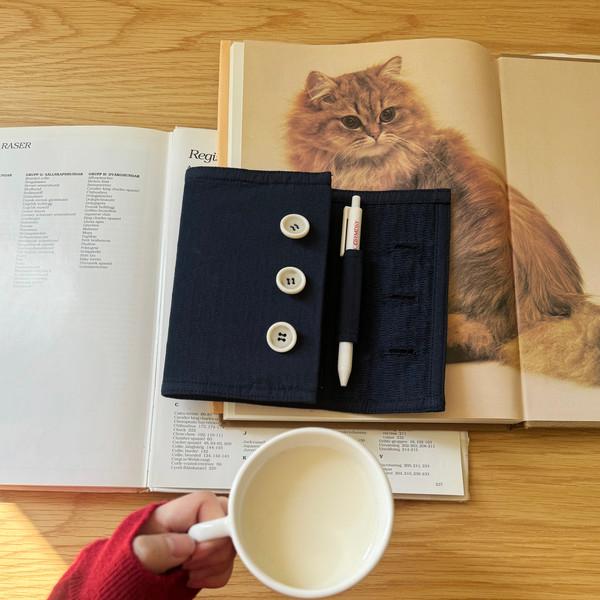 Cosy Button Note - Indigo