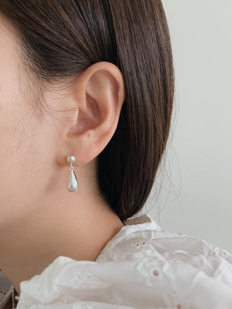 실버925 18K도금 브렌 드롭 은 귀걸이