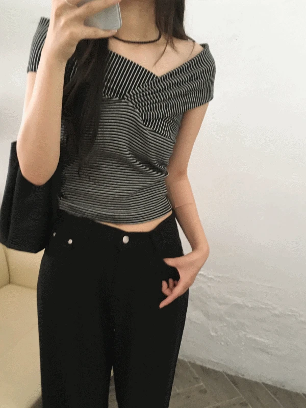 메리 오프숄더 여름니트