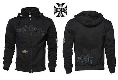 WCC West Coast Choppers Mens Men Hoodie Sweater POR VIDA Zip Black