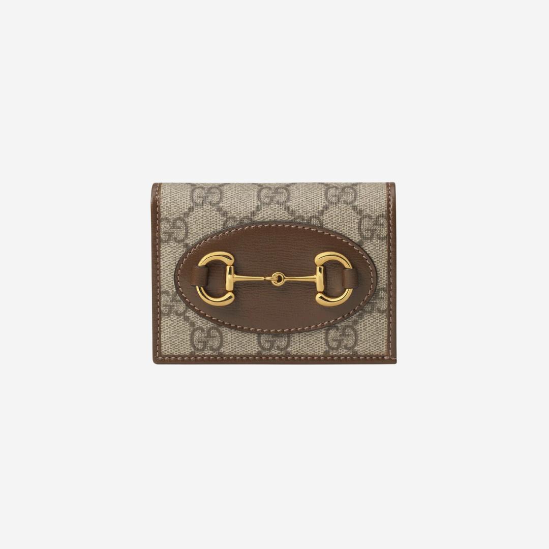 Gucci Horsebit 1955 Card Case Wallet Brown