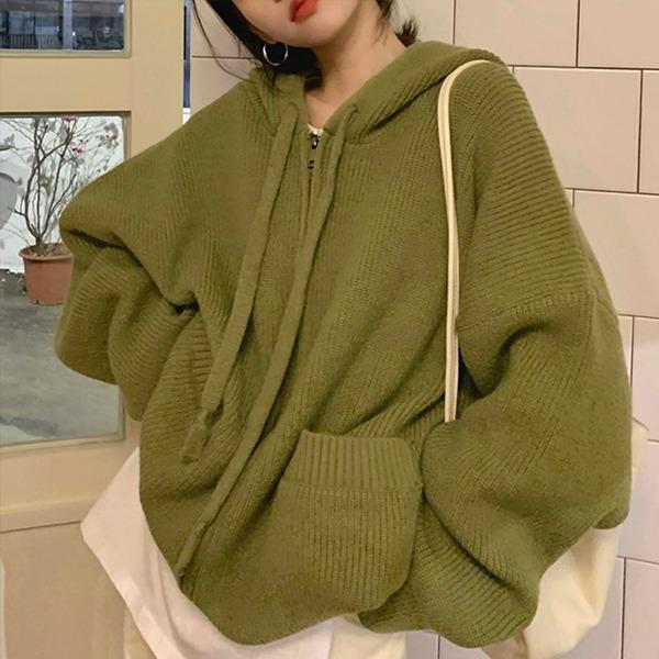 르헤르 니트 후드집업