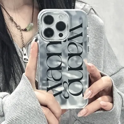 [당일출고💞추가금X]아이폰 케이스 블랙 레터링 실버 투명 젤리 카드 폰꾸 블랙 커플 졸업 생일 휴대폰 선물 여행 봄 코디 변색없는 풀커버 12 13 14 15 프로 미니 맥스