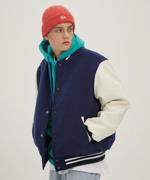 베이직 스타디움 자켓 - 네이비