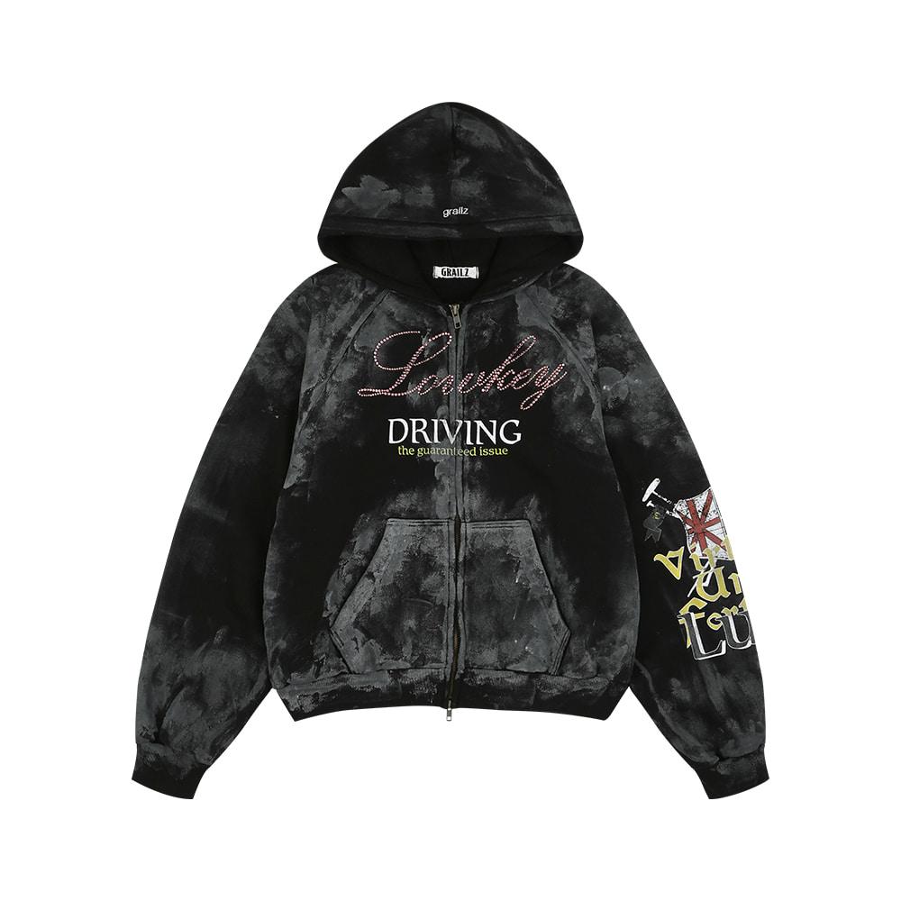 LOWKEY DIRTY ZIP HOODIE [BLACK]