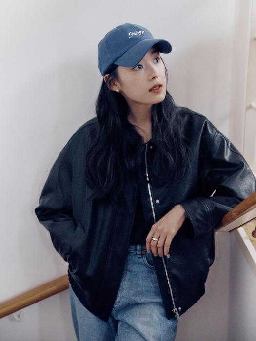 24SN leather zip-up blouson jacket [BK]