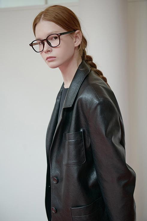 25FN leather single jacket [BK]