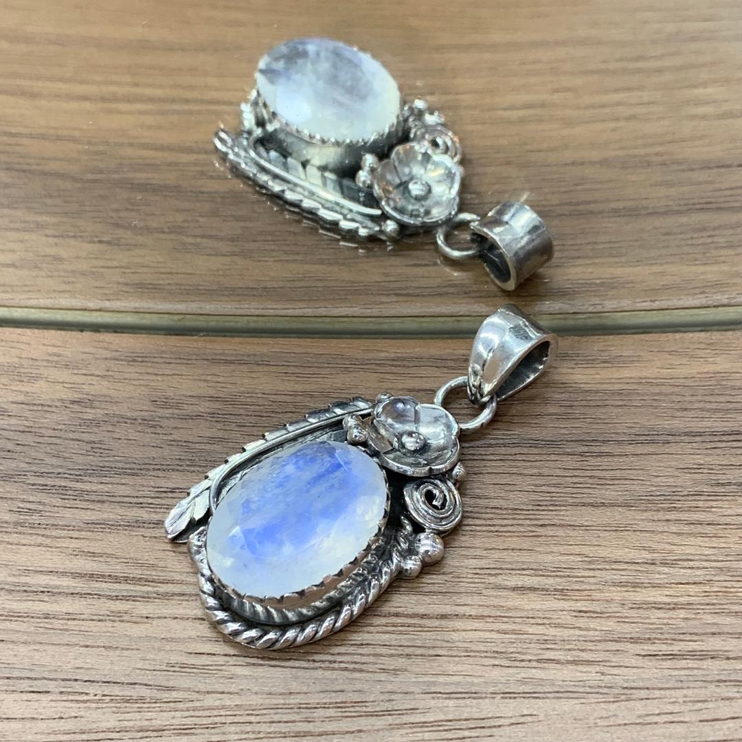 handmade rainbow moonstone pendant