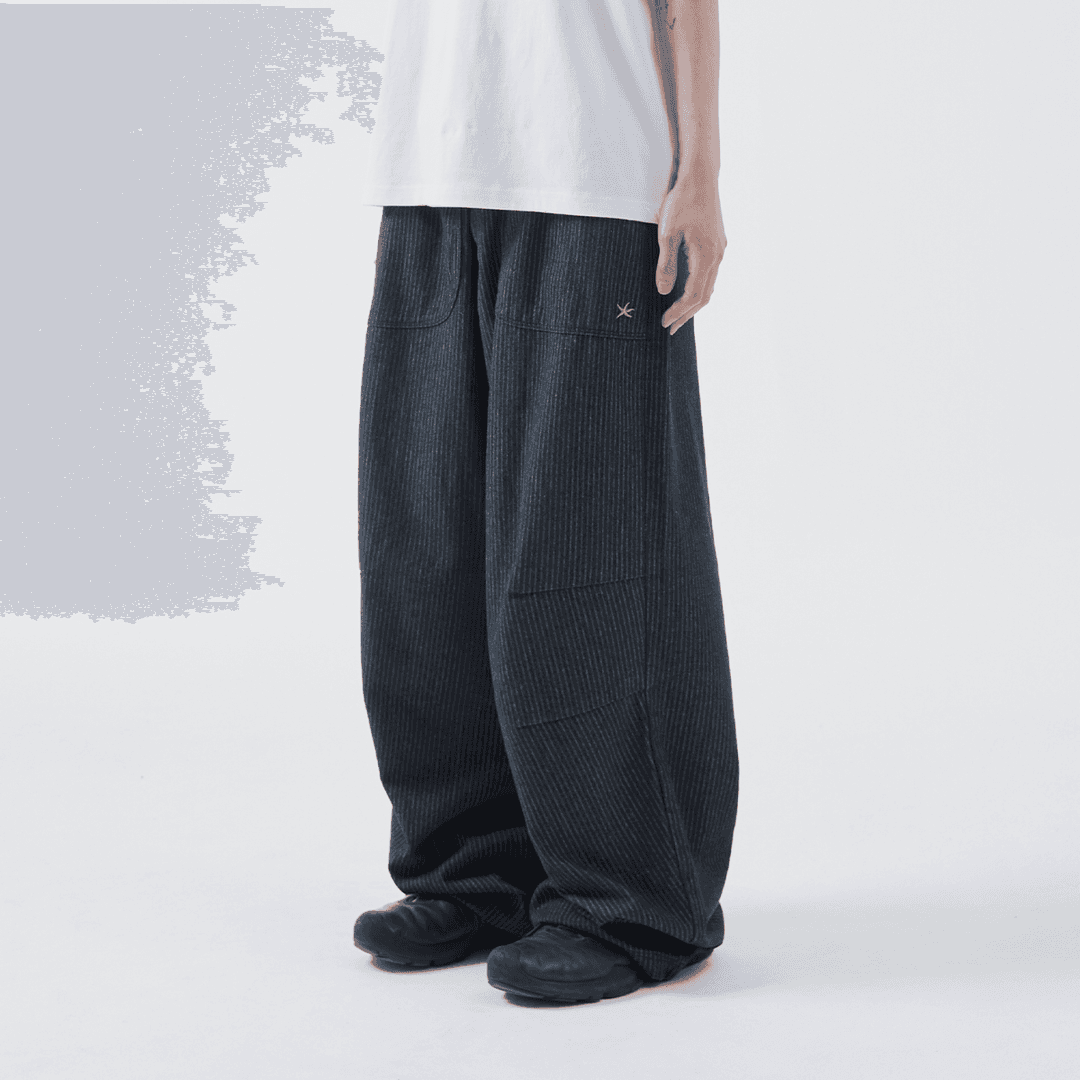 TCM starfish pin stripe pants (black)