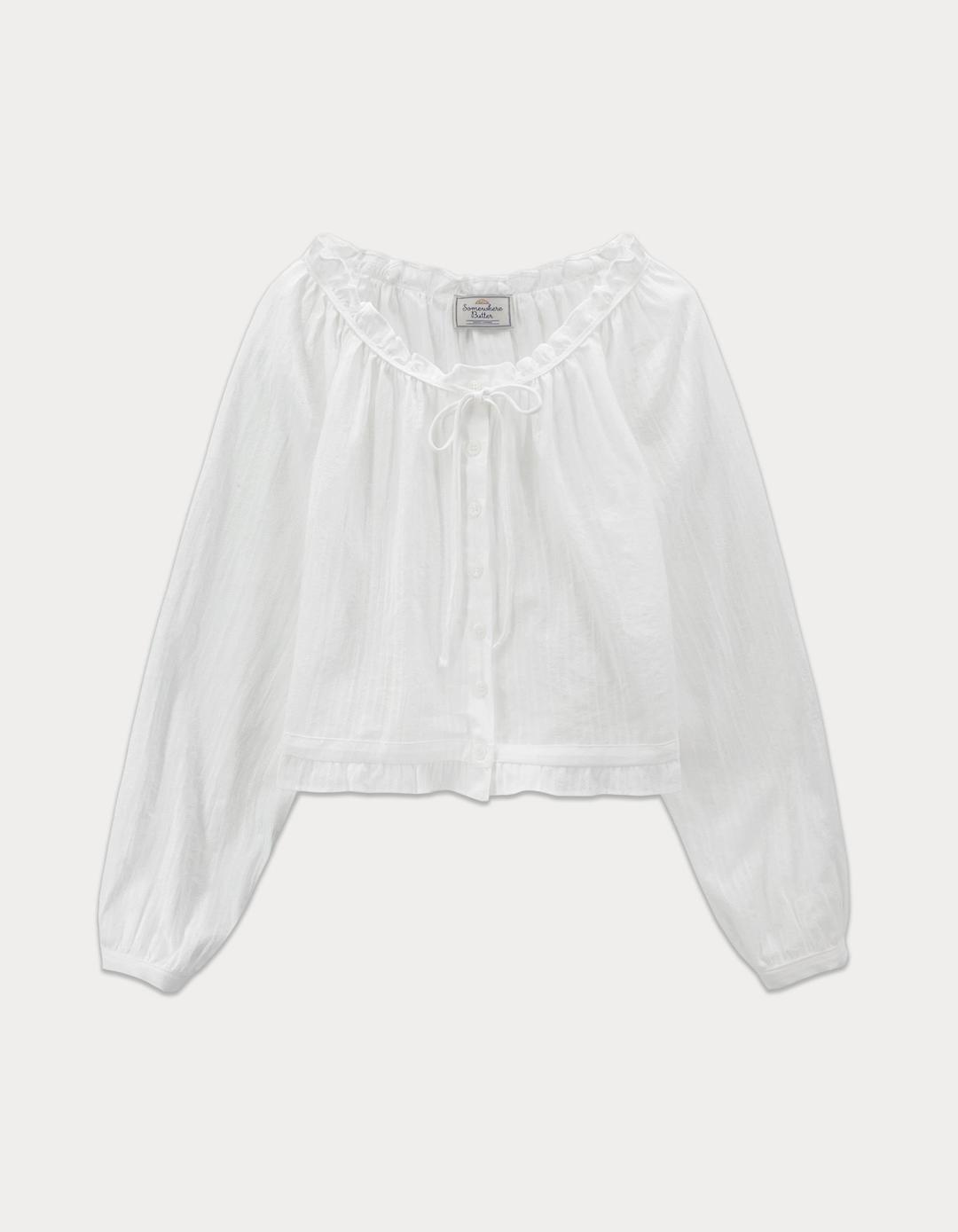 [Release 15%] Kathy Ribbon Blouse - Ivory