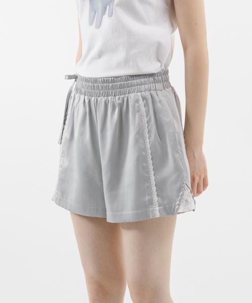 LAYERED LACE SHORTS [GREY]