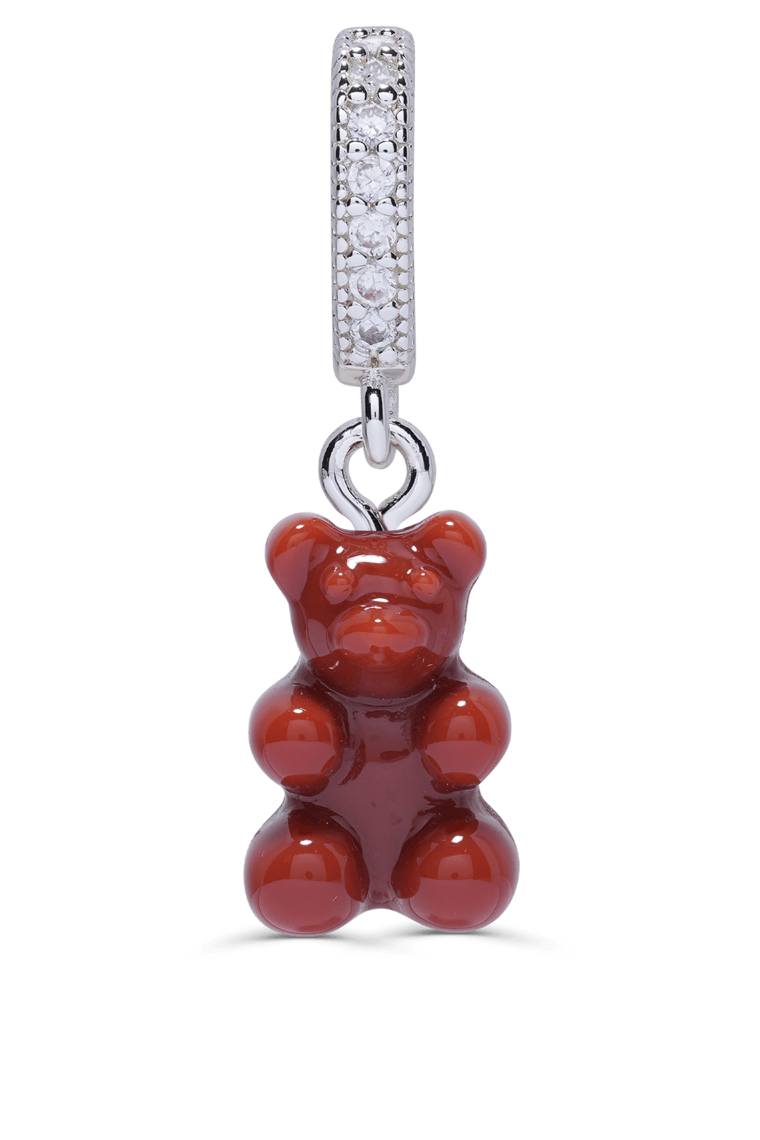 Nostalgia Bear - Pave connector - Silver plated - Toffee