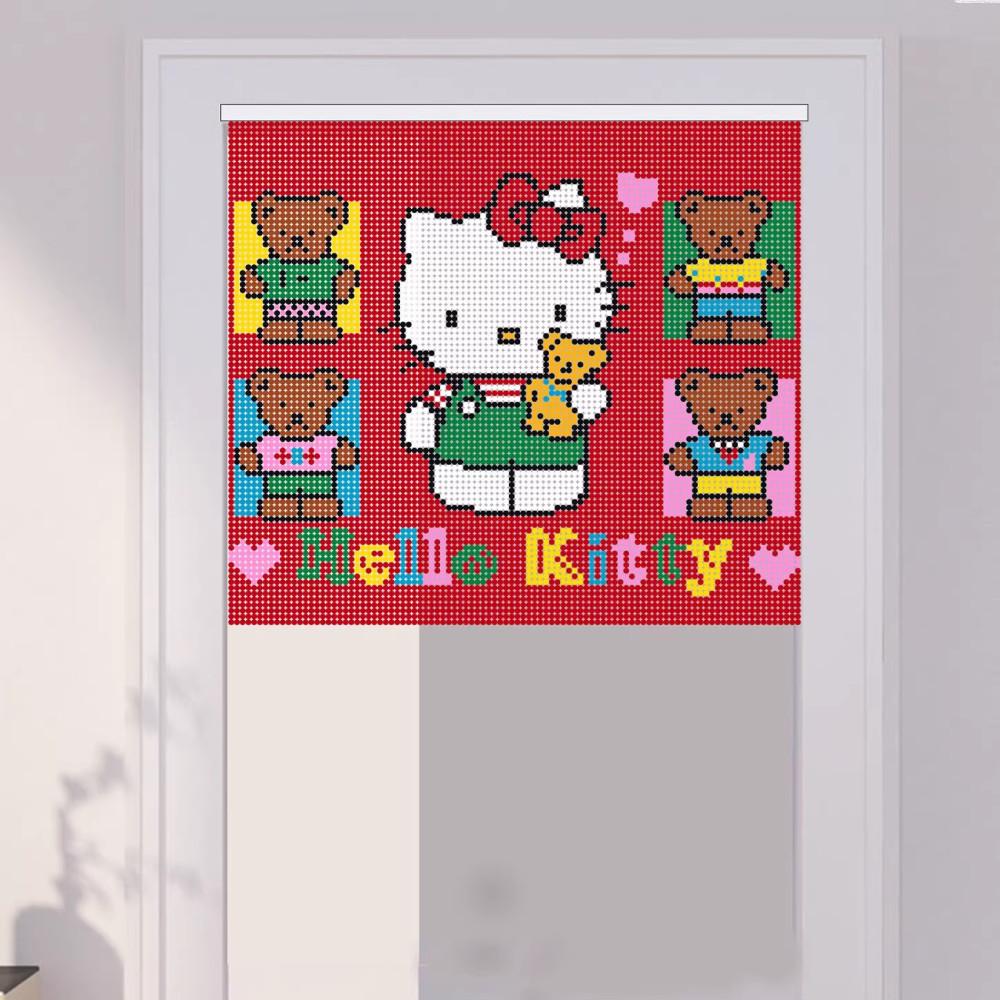 레드 곰돌이 키티 비즈발 DIY 만들기 세트 문발 비즈 커튼 장식