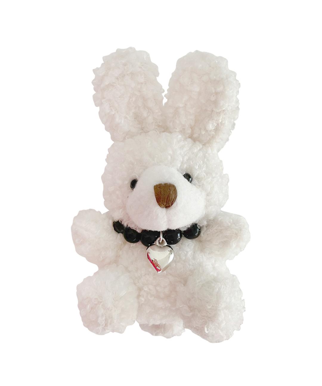 [닷닷 made]실버 하트 목걸이 흰 토끼 인형 키링 귀여운 진주 목걸이