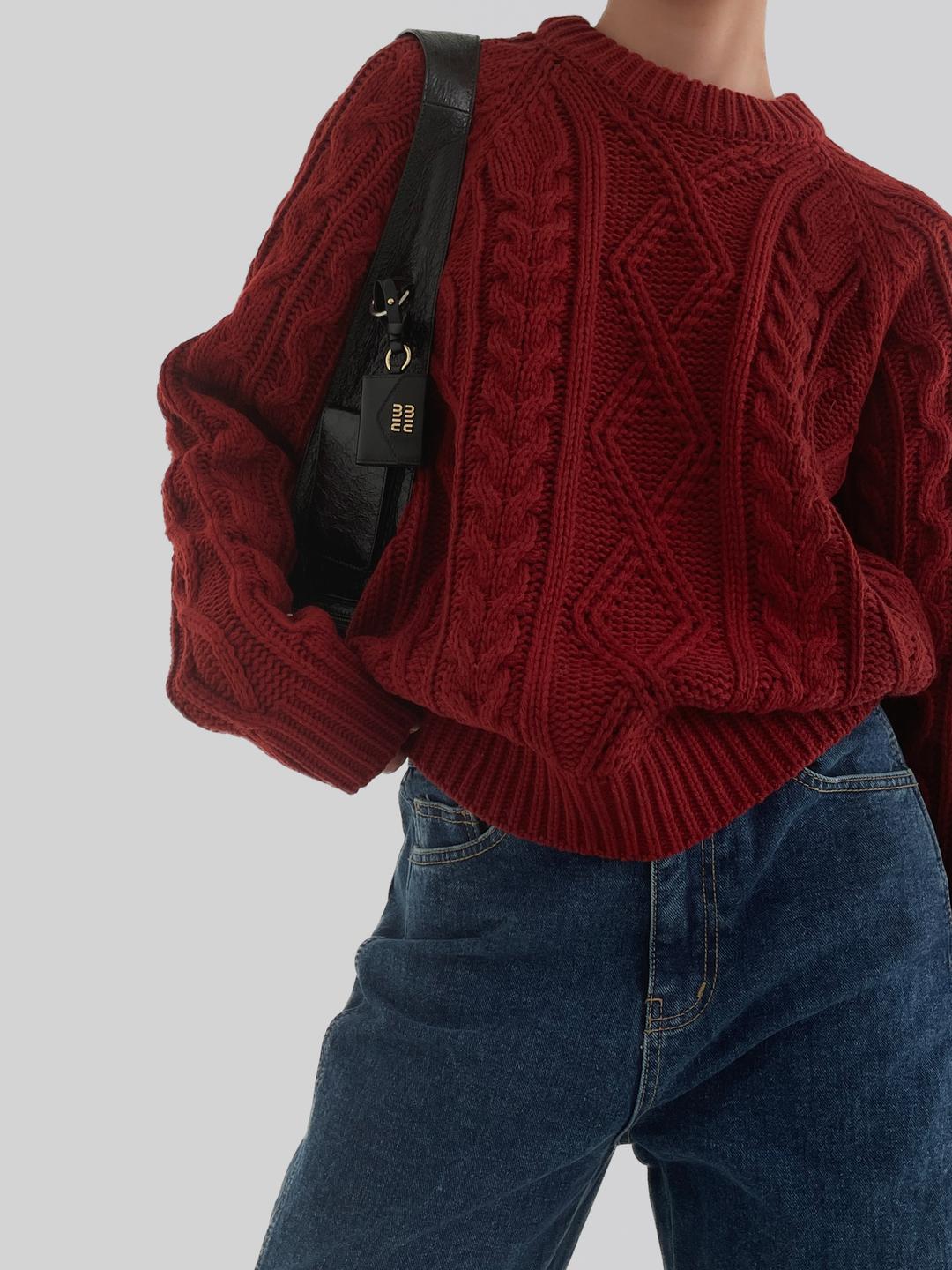 [made]피셔울꽈배기니트