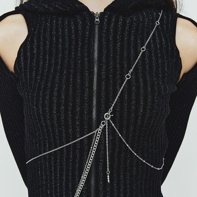 LAYERED CHAIN BELT (silver)