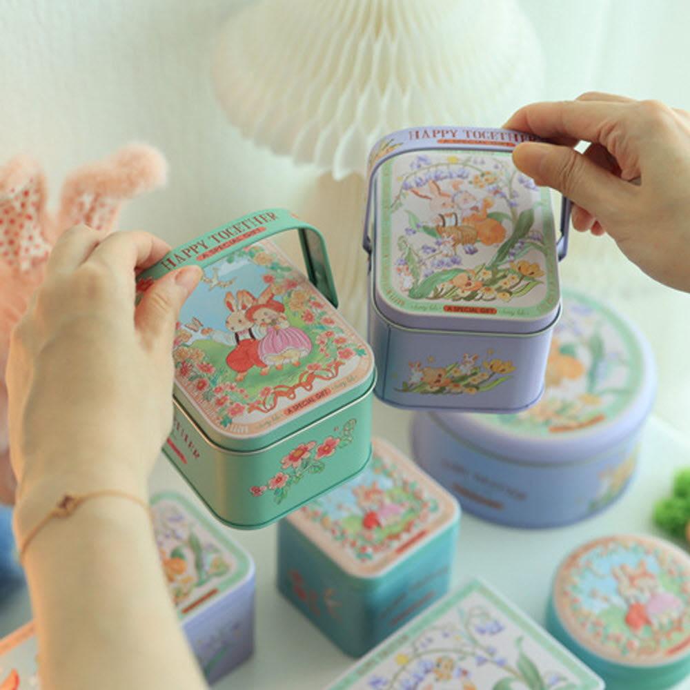레트로 손잡이 다꾸스티커 소품보관 틴케이스 1375A