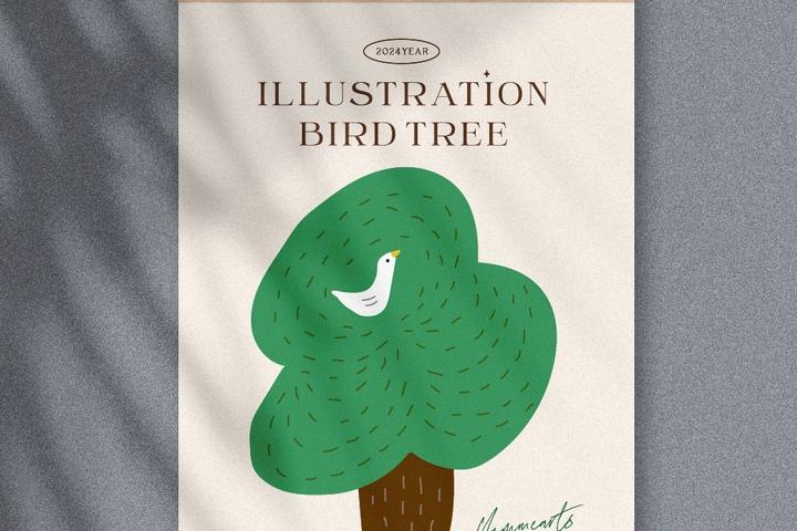 2024년 버드트리 벽걸이 달력 (우드바포함) 키즈 포스터 캘린더