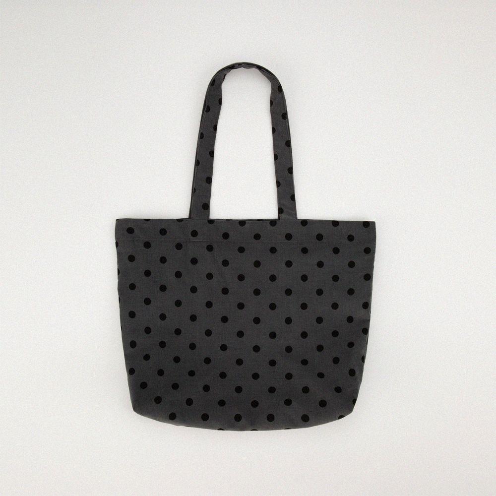 Dot Tote corduroy bag [charcoal] / 도트백 땡땡이 코듀로이 가방 [차콜]