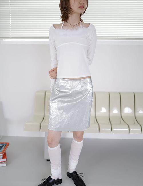 [sale] shine leather skirt