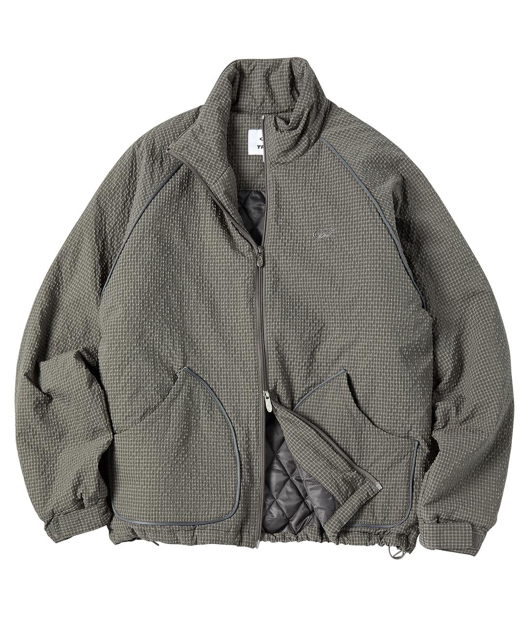 파이핑 라이트 패딩 자켓 차콜