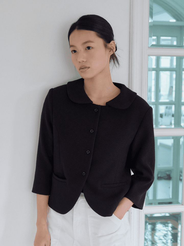 [2nd] [자사몰 Only] Crop Round Jacket (Black)