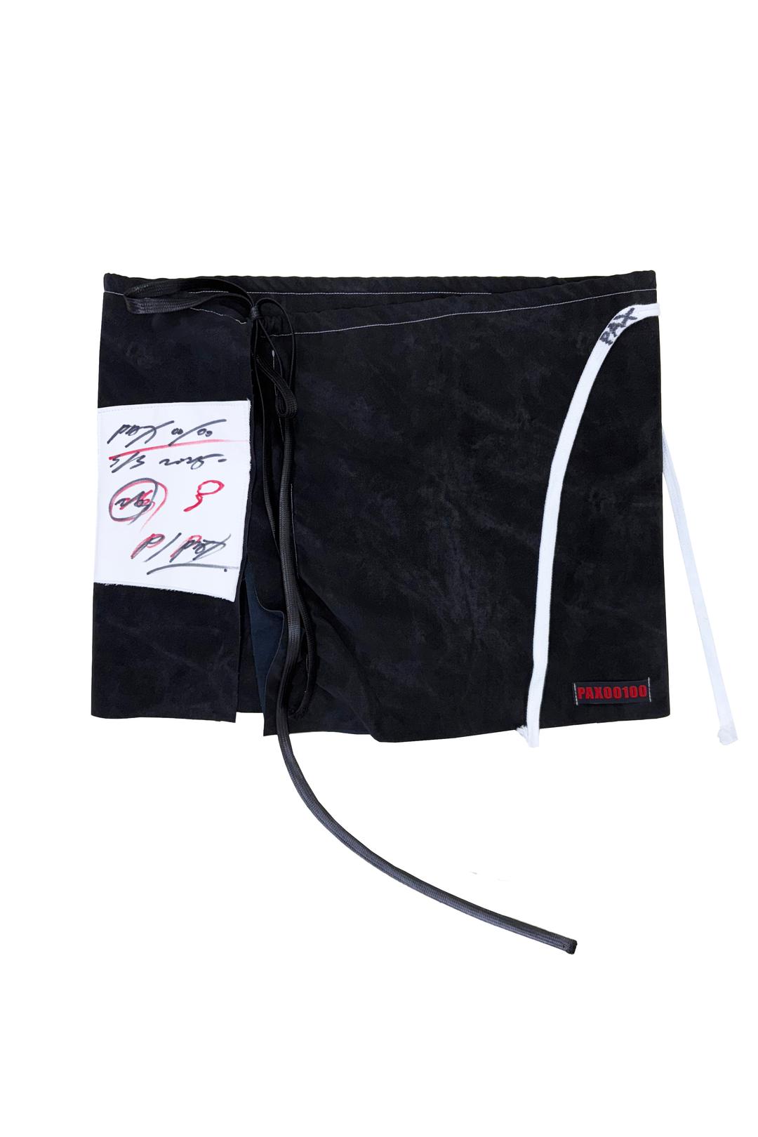 PAX BLACK LEATHER STRINGS SHORT SKIRT