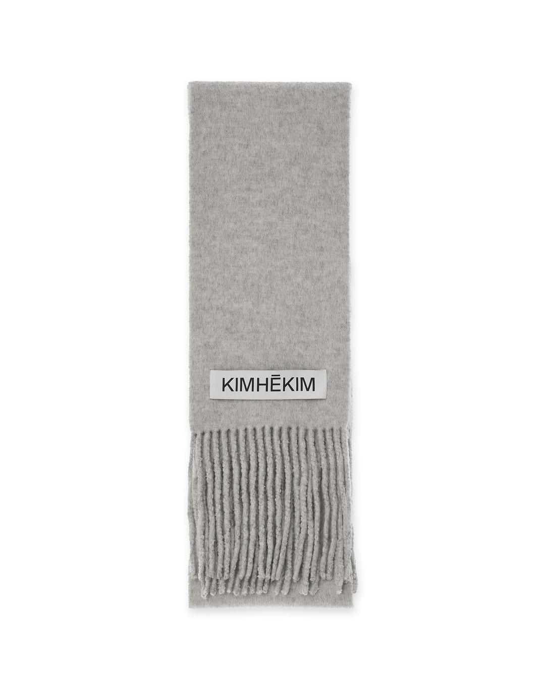 Wool Label Scarf (Melange Grey)