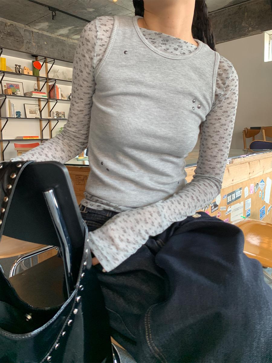 123 stud sleeveless (4color)