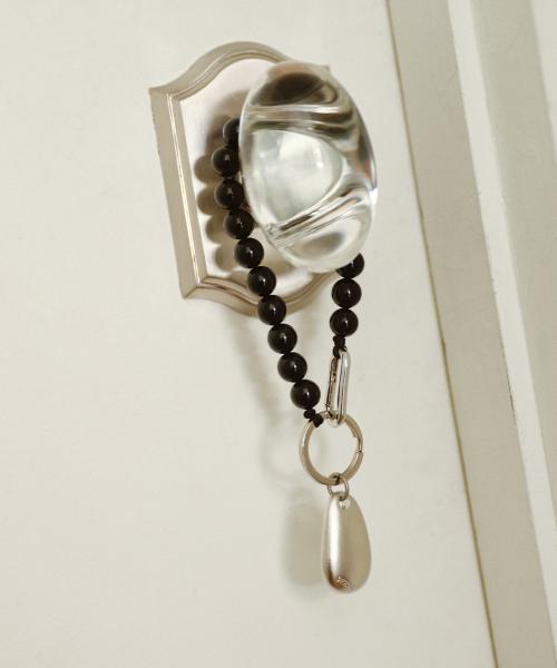 Pebble onyx charm (Black)