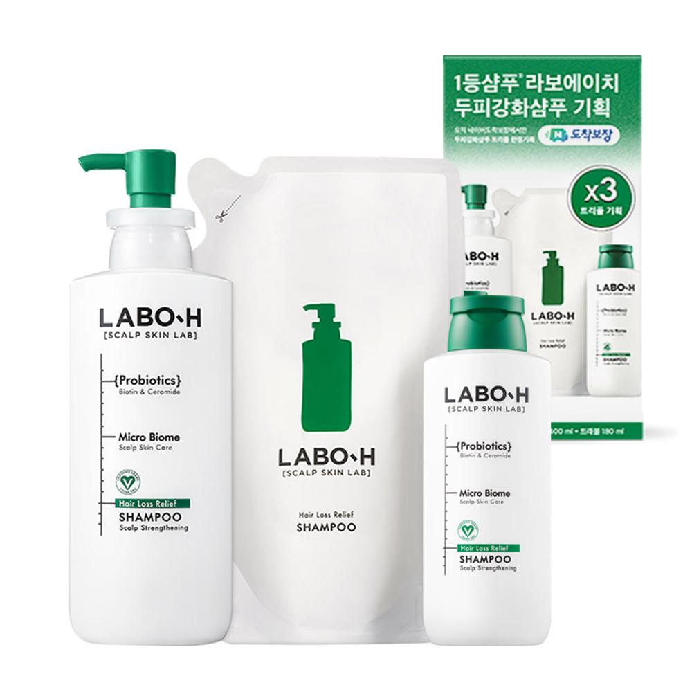 라보에이치 탈모샴푸 약산성 400ml&400ml리필&180ml