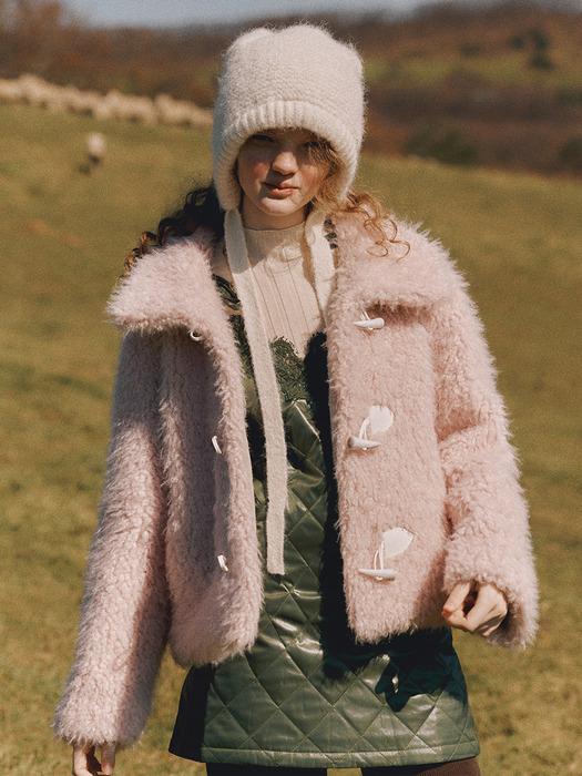 [단독]MARAIS Eco Fur Duffle Coat(마레)_LIGHT PINK