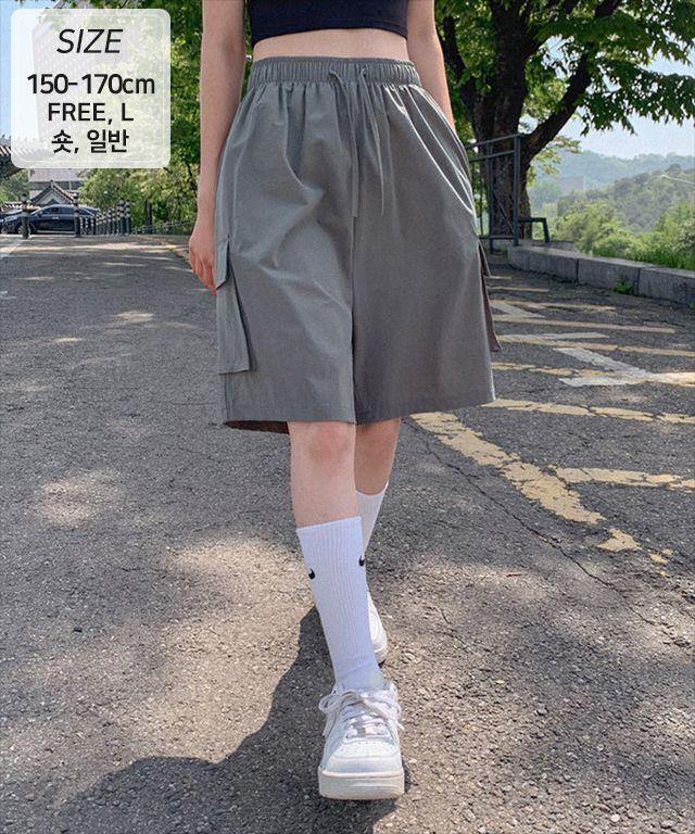 [Free,L/기장선택]쿨와샤2 썸머밴딩카고쇼츠