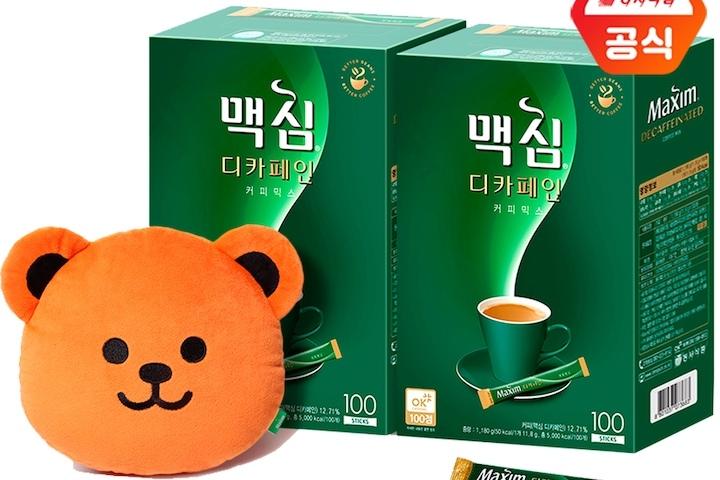[위글위글기획]맥심 디카페인 커피믹스 200T+위글위글쿠션