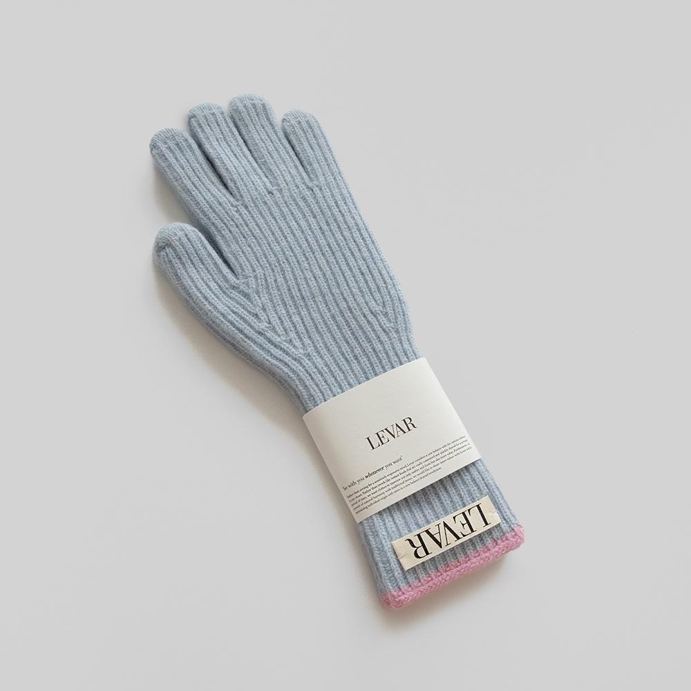 Levar Wool Knit Gloves - Powder Blue
