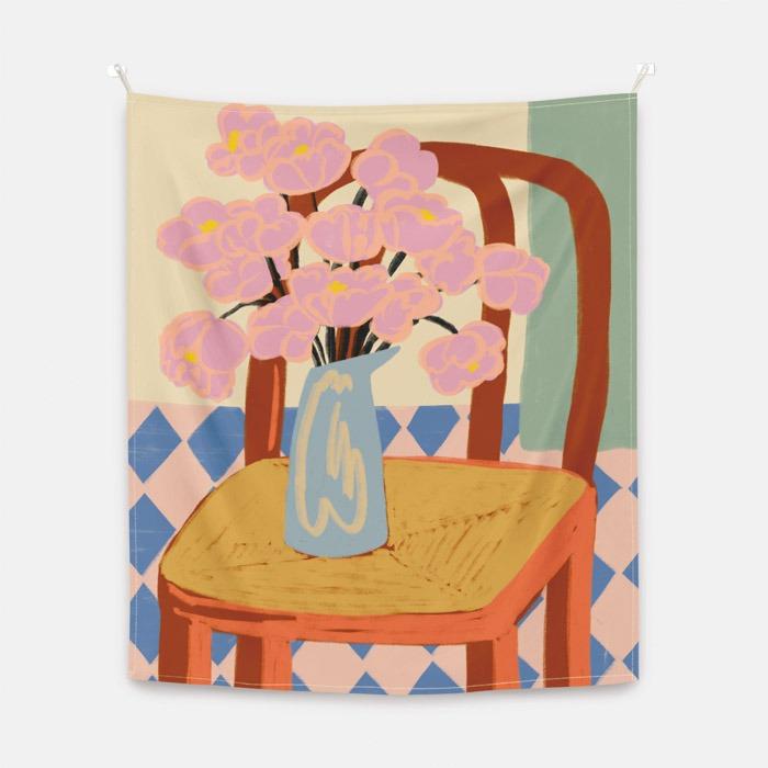 FLOWERS ON A CHAIR 패브릭 포스터 대형