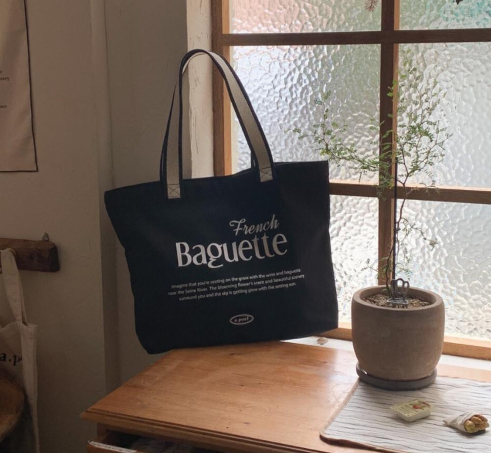 [아포엘] Baguette bag black / 캔버스백 / 에코백