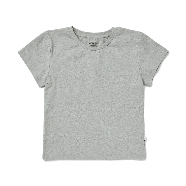 Crew Neck Basic Fitted T-shirt(Gray) : Goblin Wear 고블린 웨어
