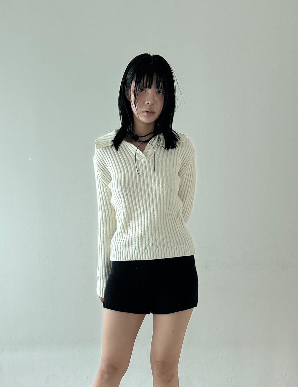 키미미 KIMIMI ribbed collar knit  2 color