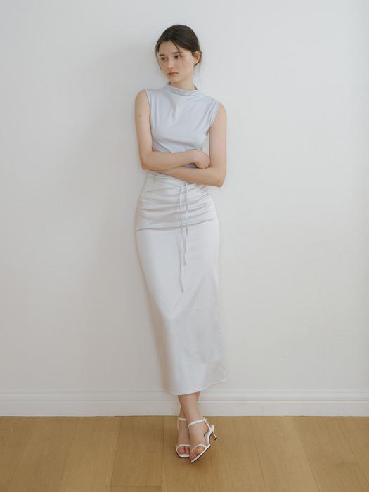 CE SATIN STRING SKIRT SILVER