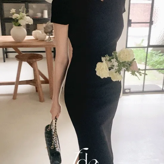 Made)르템포 트임보트넥 반팔원피스(미니,롱.ver/H라인/캡소매/오피스룩/출근룩/하객룩/격식룩)