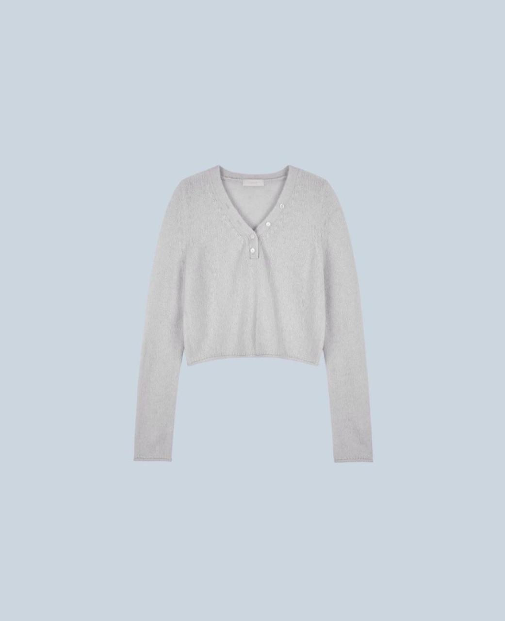 런던플랏 [아이당일] 리에뜨 디어니트 얇은 봄니트 루즈핏 브이넥니트티