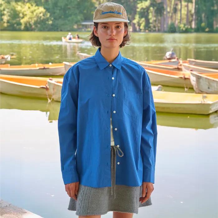 Heart Point Over-Fit Shirt - Cobalt Blue